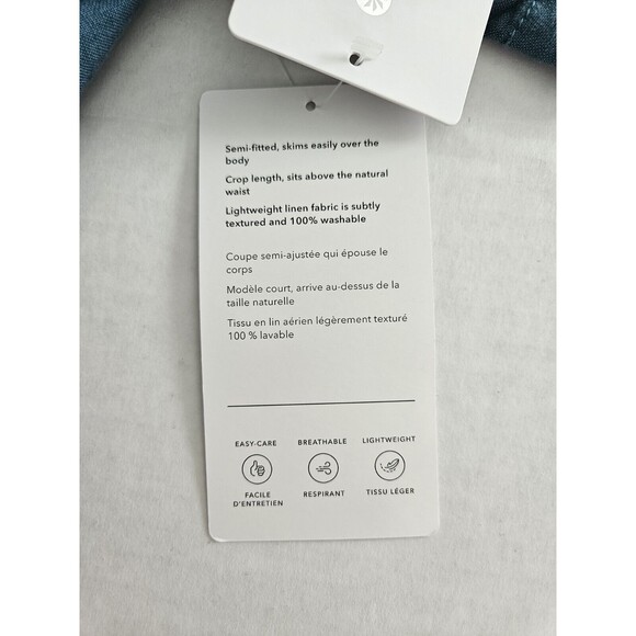 Athleta Playa Linen Tie Top Size Large Wrap Stretch Waist NWT - Picture 9 of 11